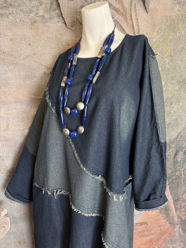 6760 Oversized Denim Sack Dress