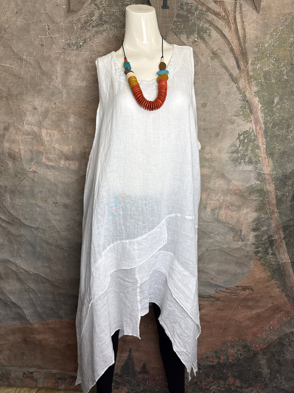 751 Artistry Layered Tank Dress-White