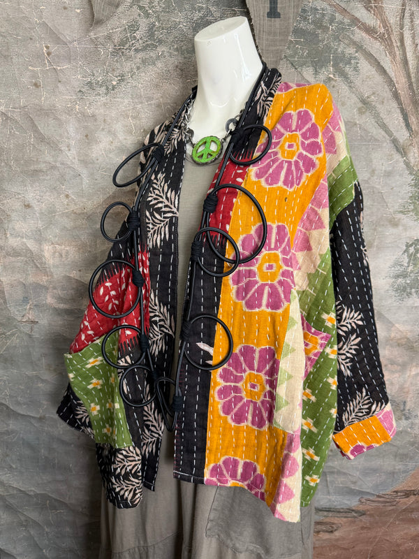 1040w Kantha Long Sleeve Jacket-Piper