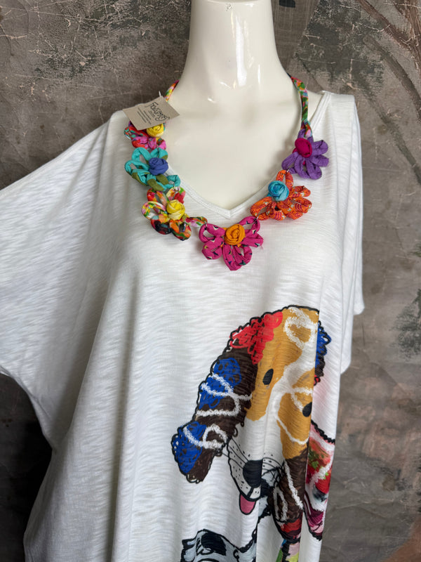 T1640K Vneck Dolman Top-FiFi Fluff