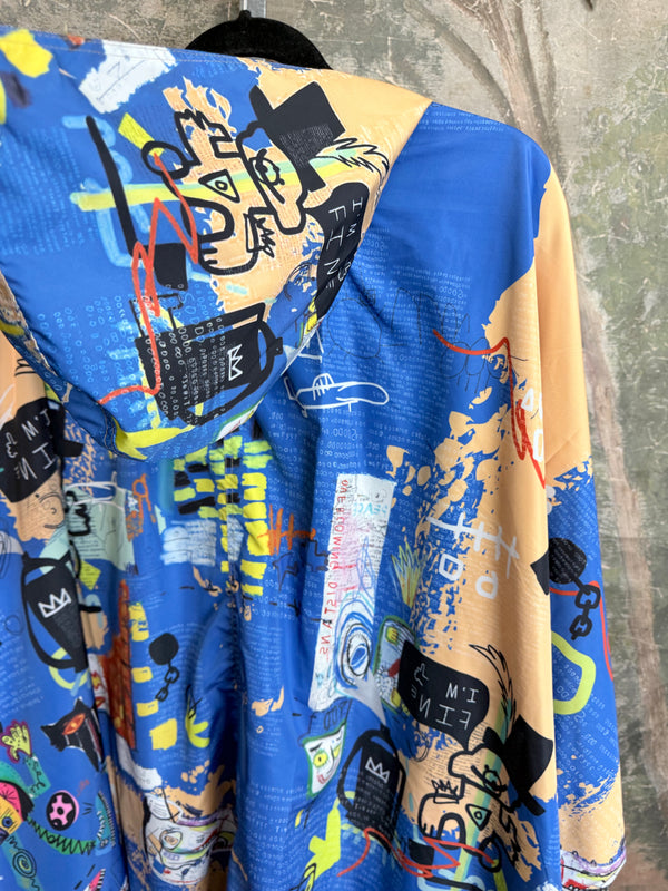 Inoah's Artful 2 Look Raincape-Curious Bots