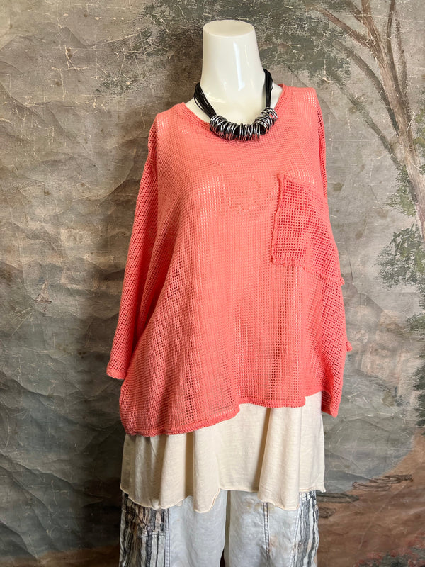 TEE004N Net Rex Top