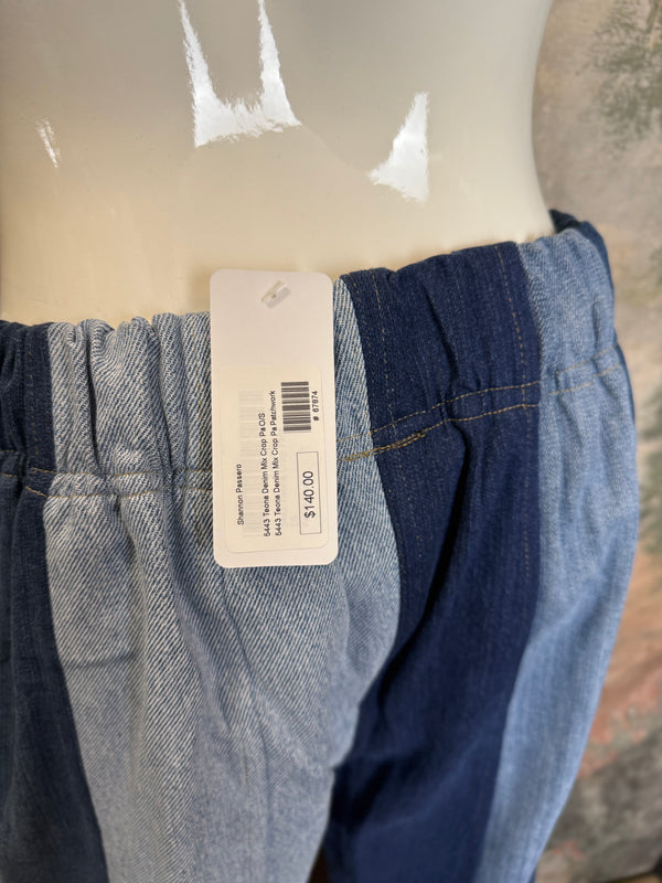 5443 Teona Denim Mix Crop Pant