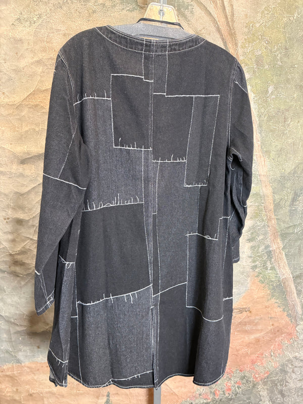 20126N17 Lg/Slv Slit Back Shirt-Dark Grey
