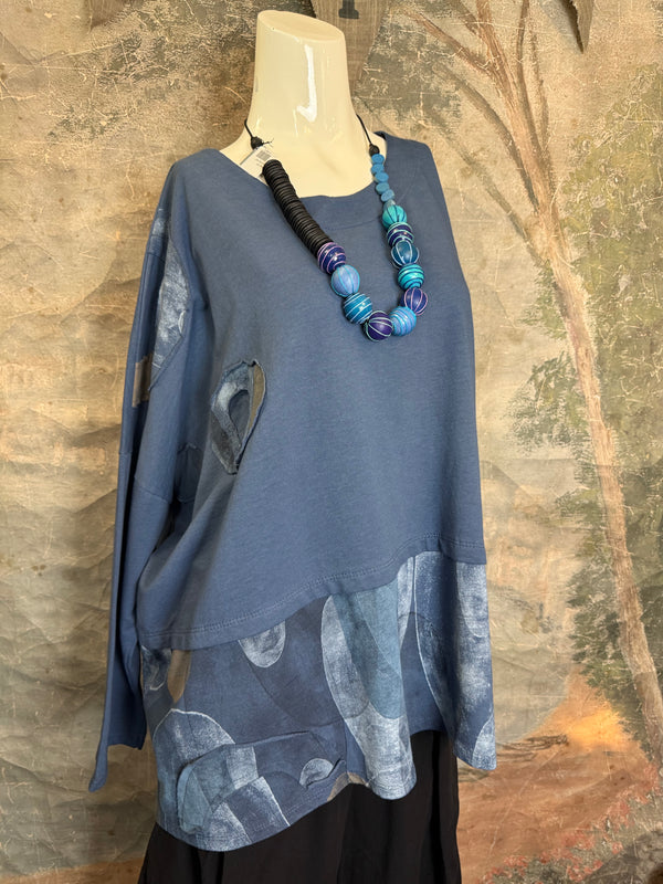 91865 Artsy Patch Pullover-Denim