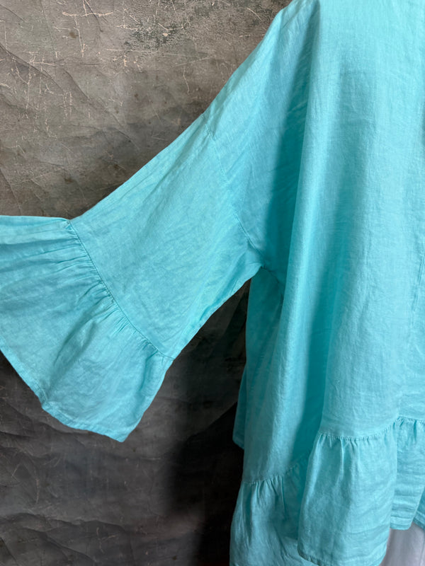 MP-HLT651 Baby Doll Top-Aqua