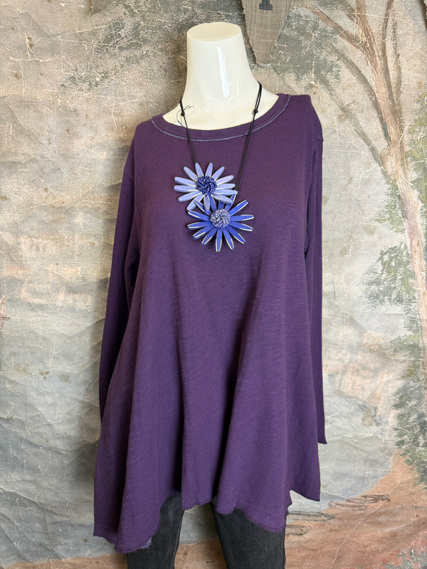 1050-88 Cotton Knit Angel Tee-Eggplant