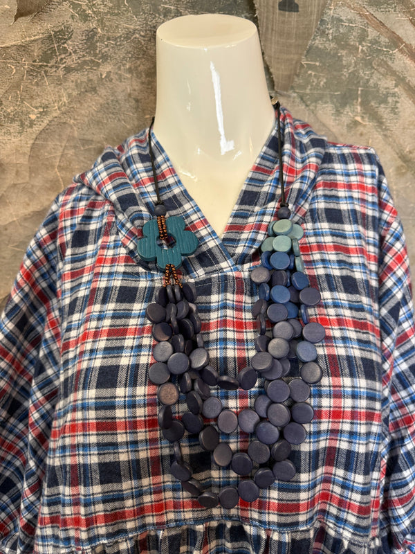 5428 Plaid Babydoll Tunic