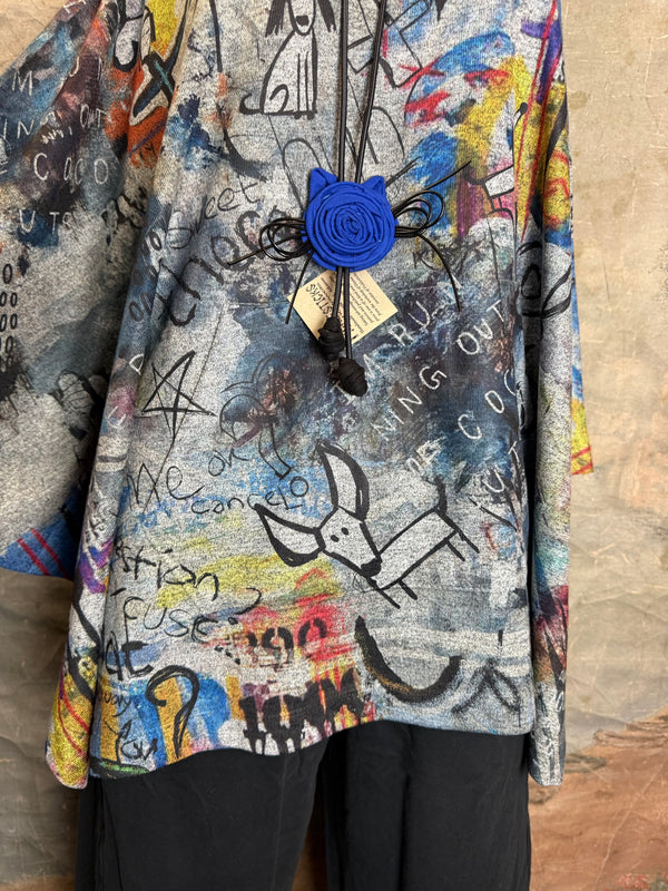 T134T Cowlneck Poncho Top-Coco