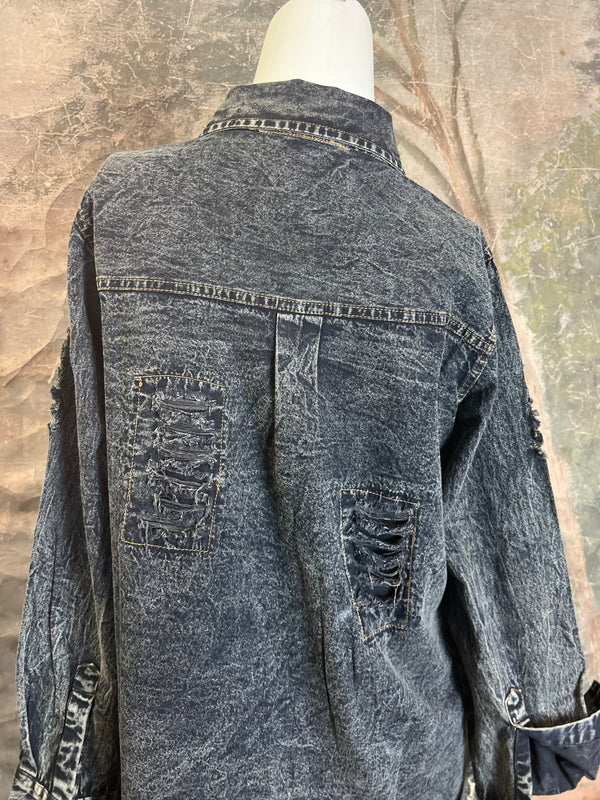 PL413 Distressed Denim Shirt