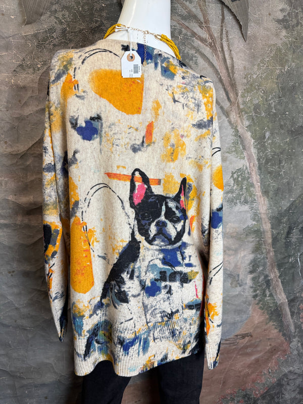 25704 Icon Print Sweater-Frenchy