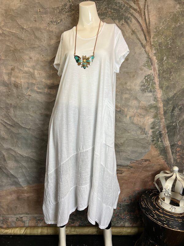 1123 Sharkbite Dress-White