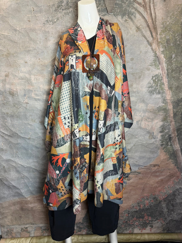 C103 Brushed Hooded Duster