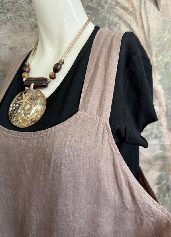 MP- HLD1052 OVERALL LONG DRESS-Mocha