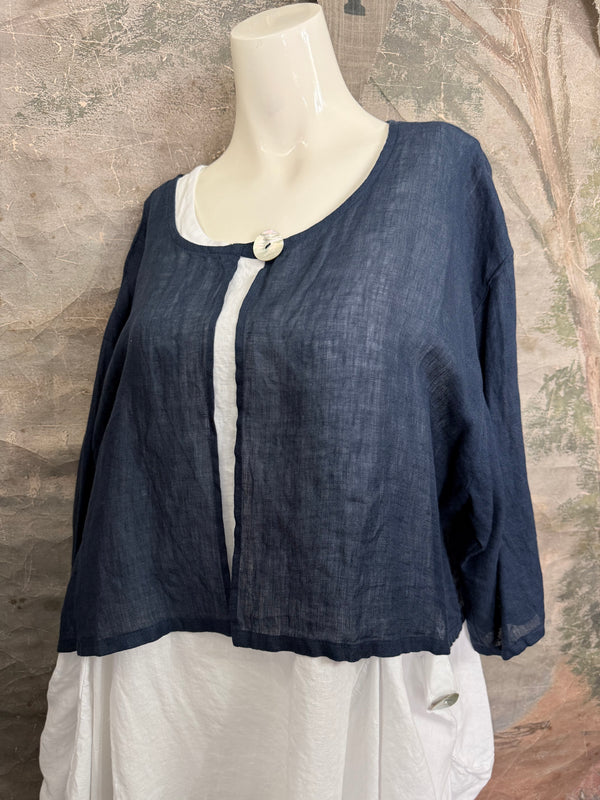 MP-MT348 Bolero With Button-Navy