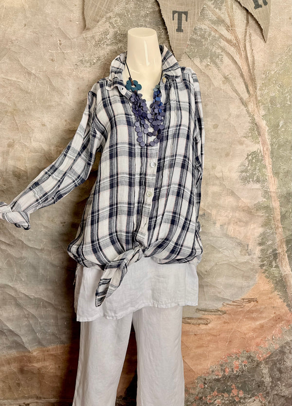 MP-ELT550 Plaid Boyfriend Shirt