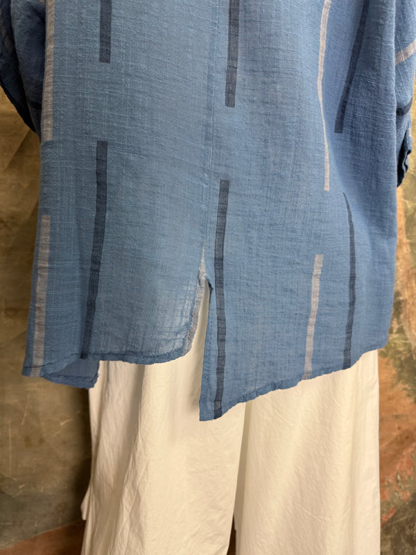 6653S Stripe Top-Blue