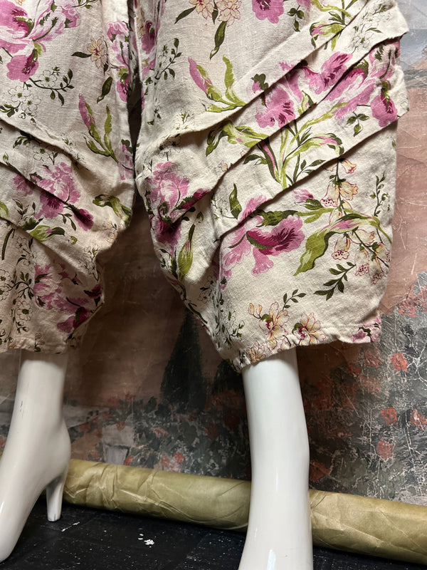 5516 Kristie Linen Tuck Pant-English Garden