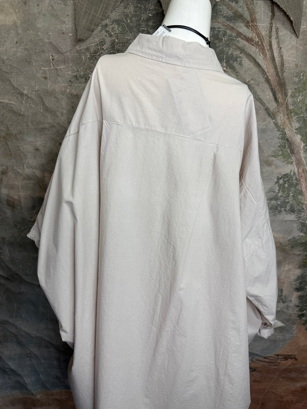 91750 Oversized Shirt Jacket-Beige