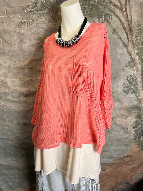 TEE004N Net Rex Top
