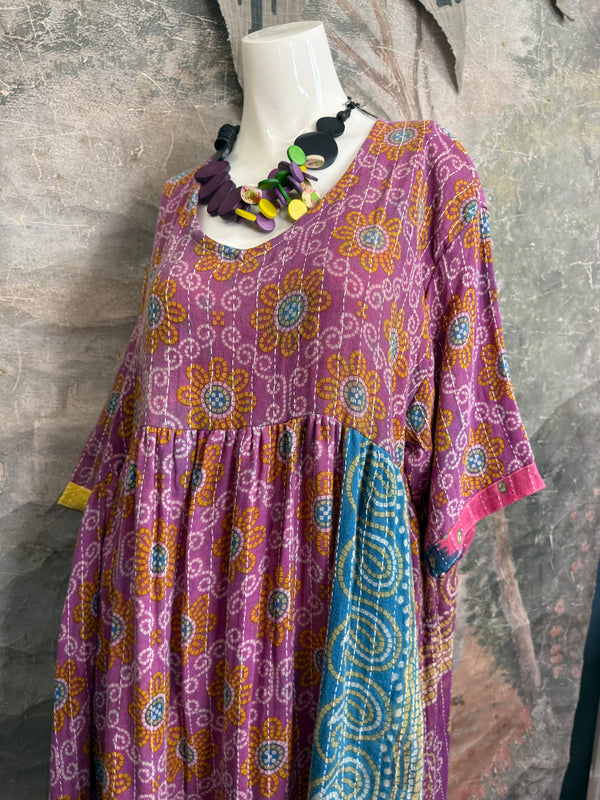 1027w Kantha Arts Tiered Dress-Mix 6