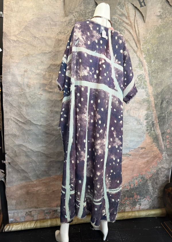 782 High Low Linen Tunic Top-NAVY/MOON