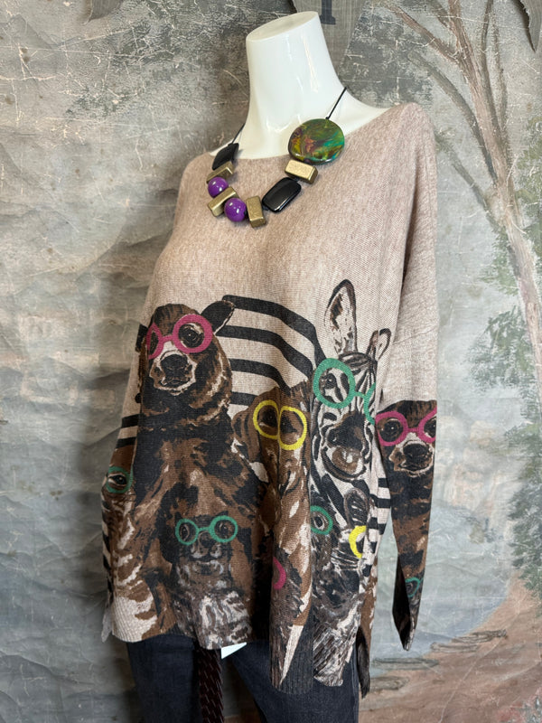 25704 Icon Print Sweater