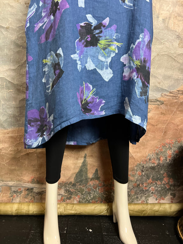 91877-52 Artful Bloom Dress-Blue