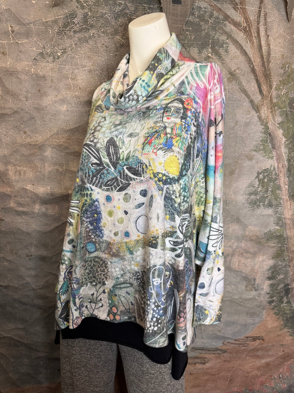 T1056 Cowlneck Pullover-Blooming