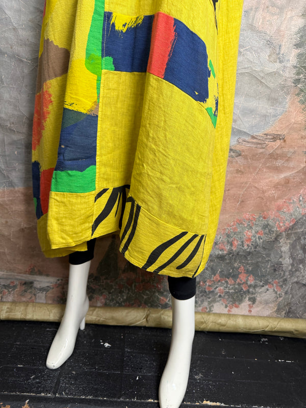 90617P-23 Linen Paint Dress-Mango