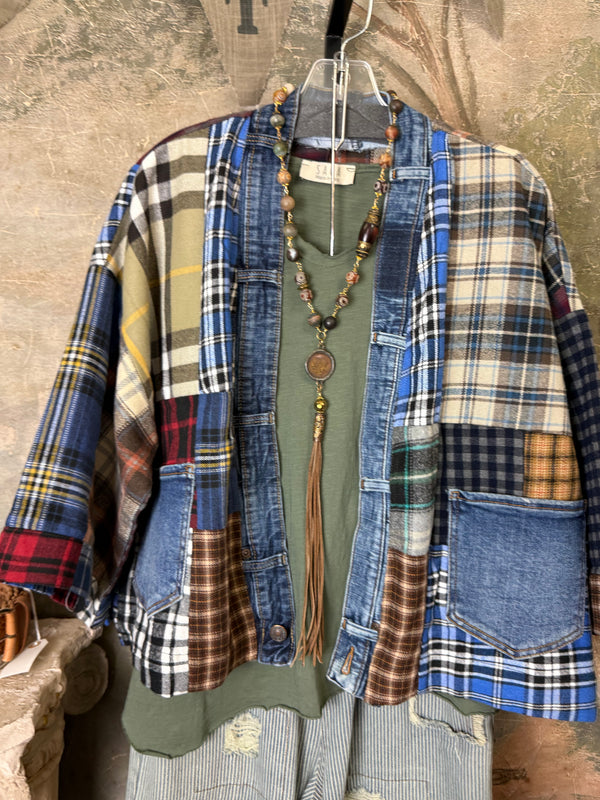 5573 Lodge Flannel Cardigan-Mix D