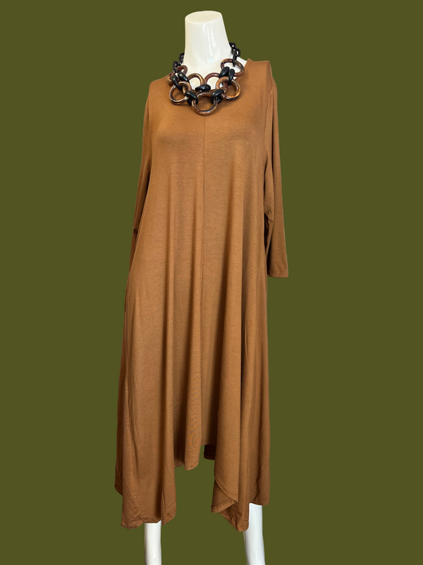 1409 Amanda Dress-Camel Aspen