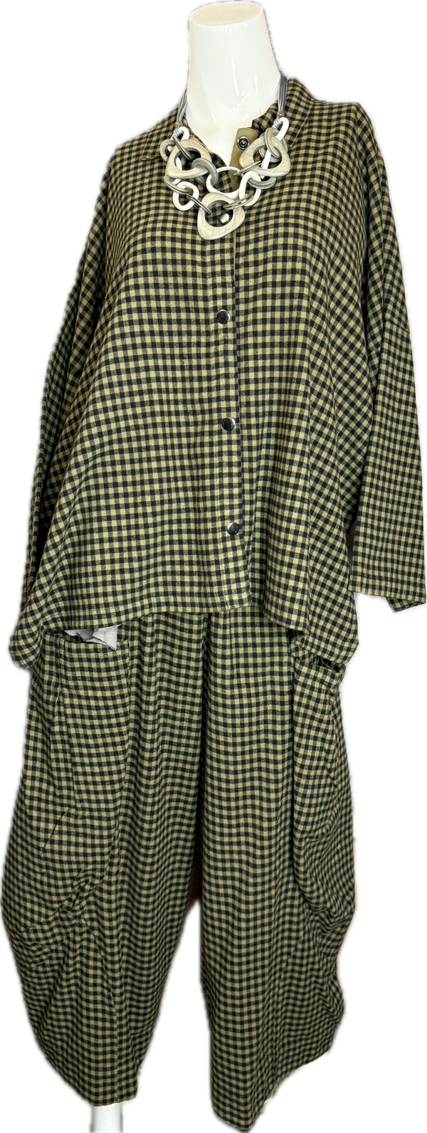 2500-2165 Small Check Big Shirt-Teak