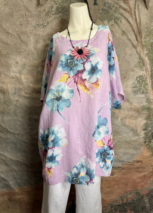 91266A Art to Wear Flower Shirt-Lilac
