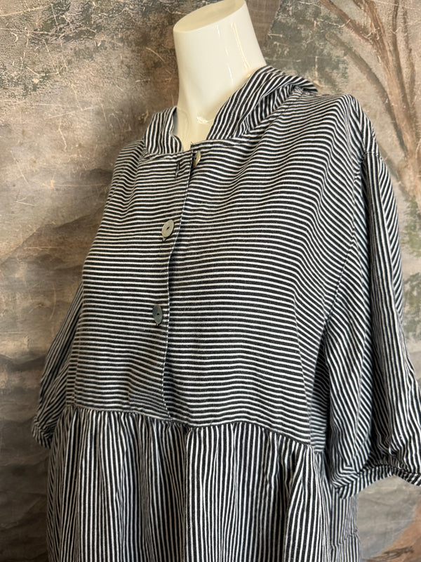 5569 Judy Hoodie Short Dress-Black/White