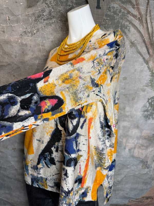 25704 Icon Print Sweater-Frenchy