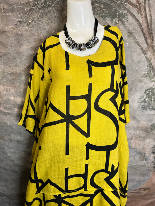 91470 S/Slv Tunic Letter Dress-MANGO