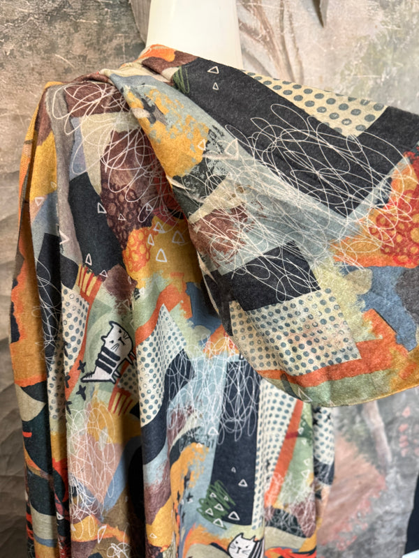 C103 Brushed Hooded Duster