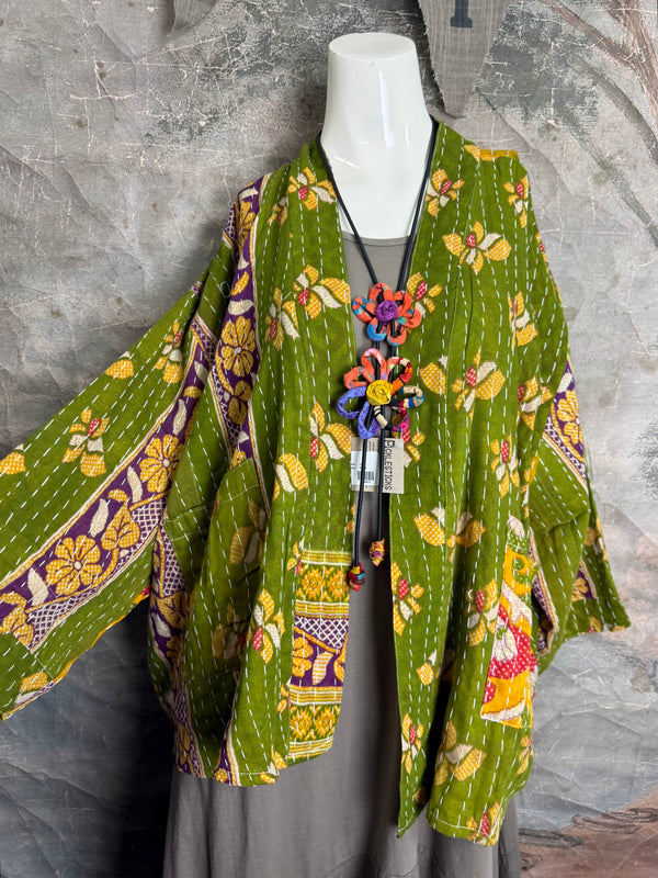 1040w Kantha Long Sleeve Jacket-Eve