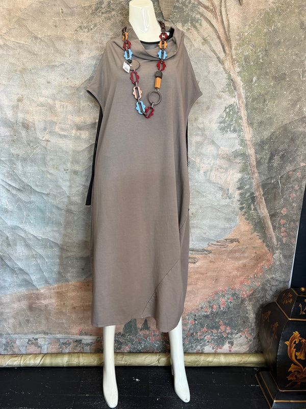 92009 Cocoon Sweatshirt Dress-Mocha