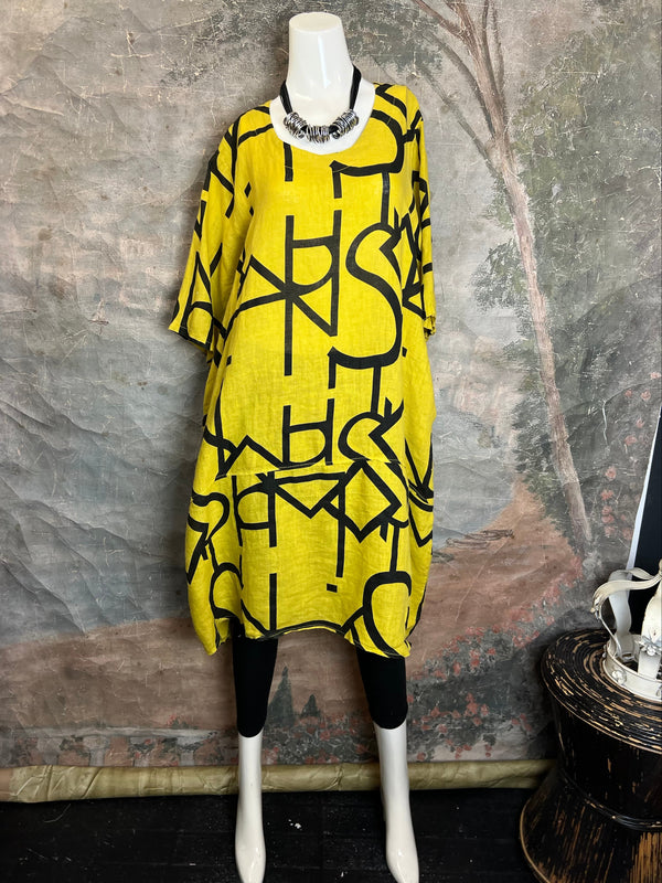 91470 S/Slv Tunic Letter Dress-MANGO