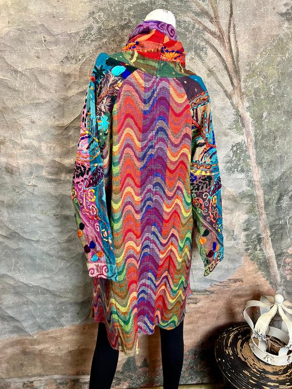 15873 Embroidered Echo Duster-MULTICOLOR