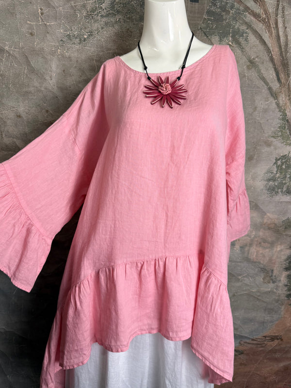 MP-HLT651 Baby Doll Top-Pink
