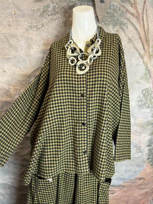 2500-2165 Small Check Big Shirt-Teak