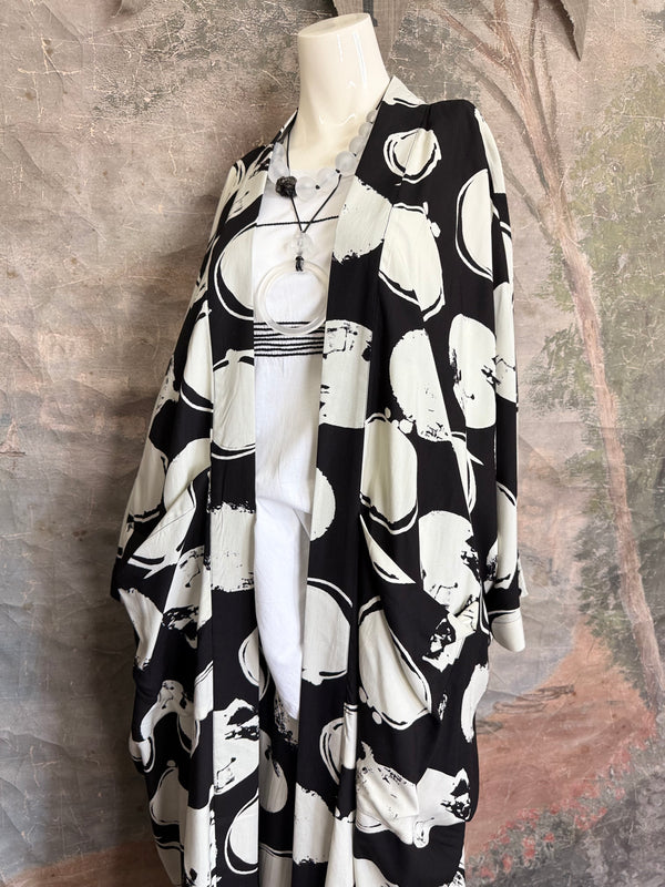 W601 Lina Jacket-Black w white dots