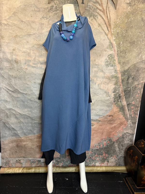 92009 Cocoon Sweatshirt Dress-Denim Blue