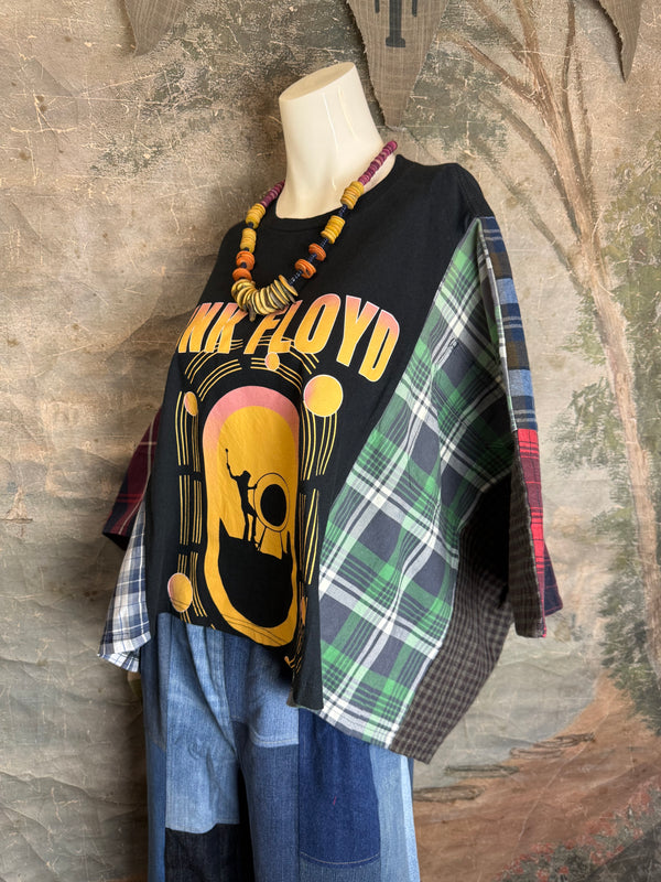 5576 Flannel Band Tee Topper-E