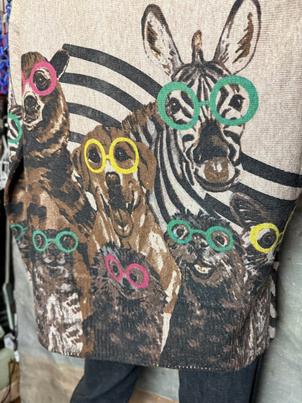 25704 Icon Print Sweater