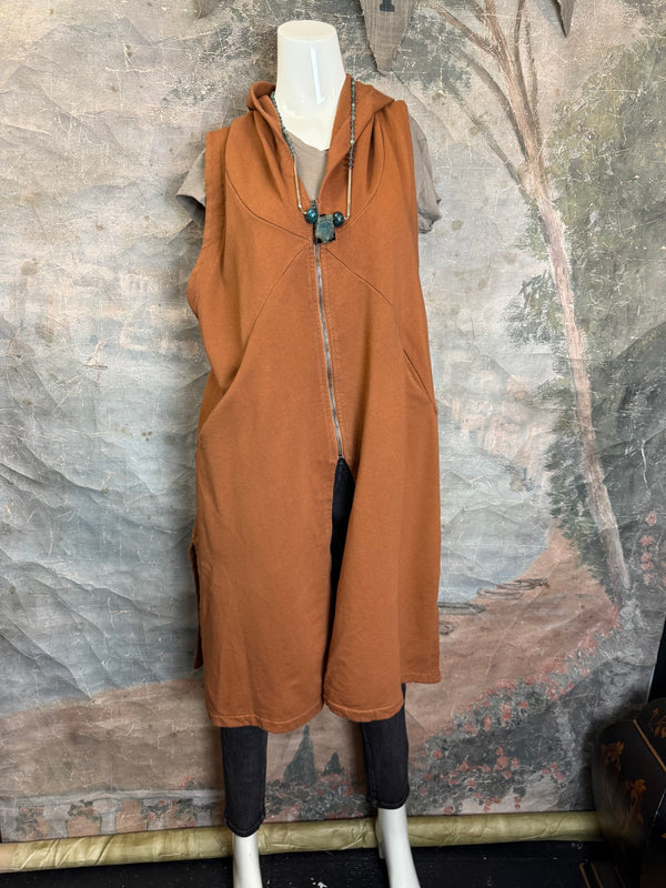 2626AU Zip Hoodie Vest-Ginger