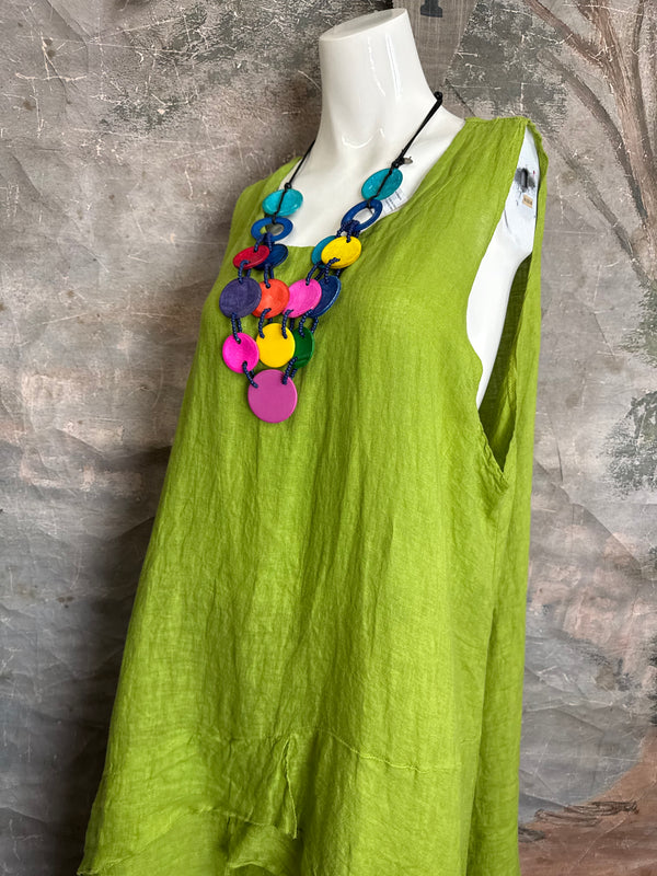 751 Artistry Layered Tank Dress-Kiwi